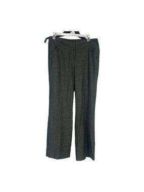 Larry Levine Petite Womens Gray Button Accent Dress Pants Size 8P